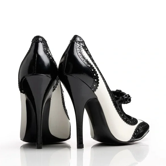 Tory Burch Black and White Heels - Picture 4 of 6